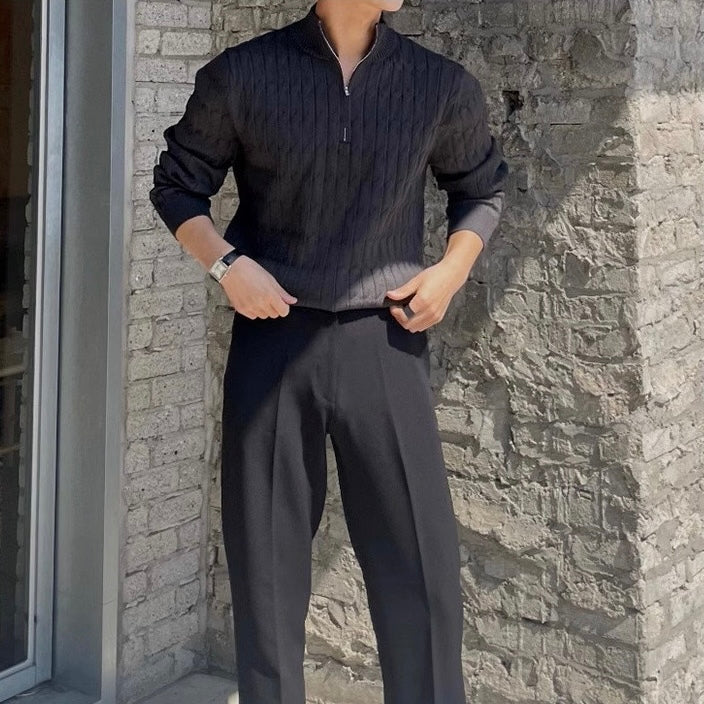 Boutique Mode Paris™ | Sweater Quarter-Zip Gwangju à Motif Cable