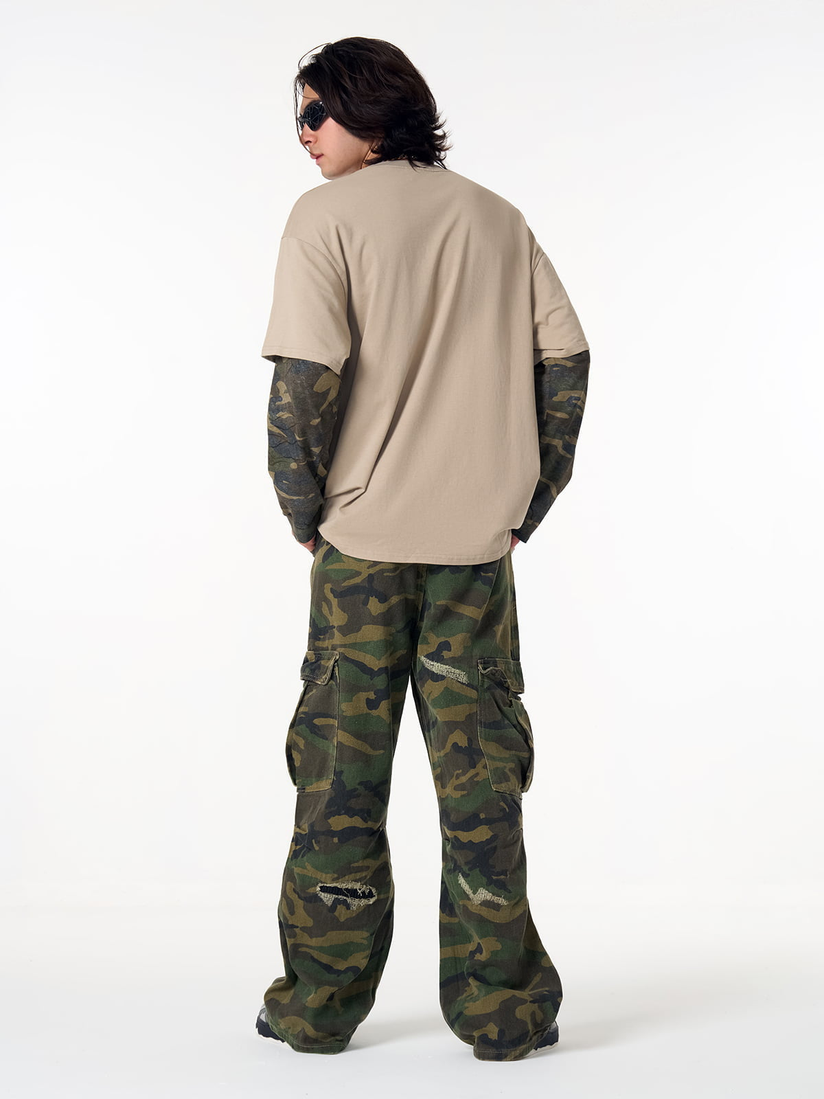 Boutique Mode Paris™ | T- shirt graphique deux pièces camouflage