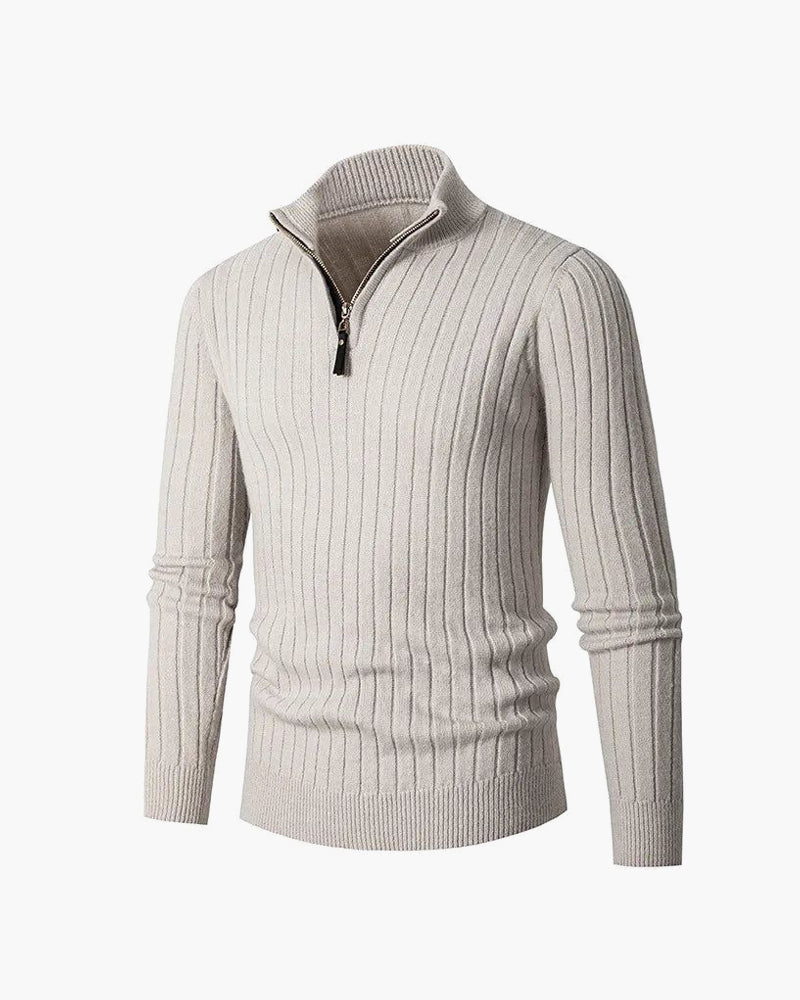 Boutique Mode Paris™ | Sweater à Col Haut avec Half-Zip en Spun Blend
