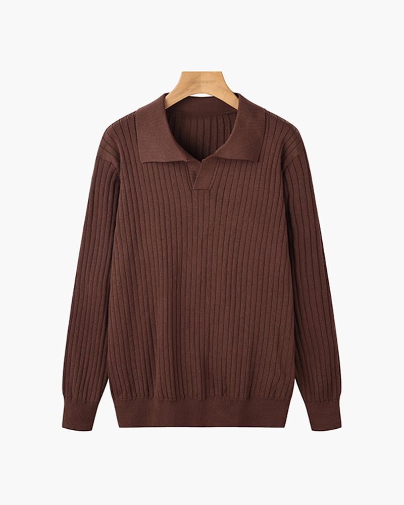 Boutique Mode Paris™ | Polo Col V à Manches Longues Suwon