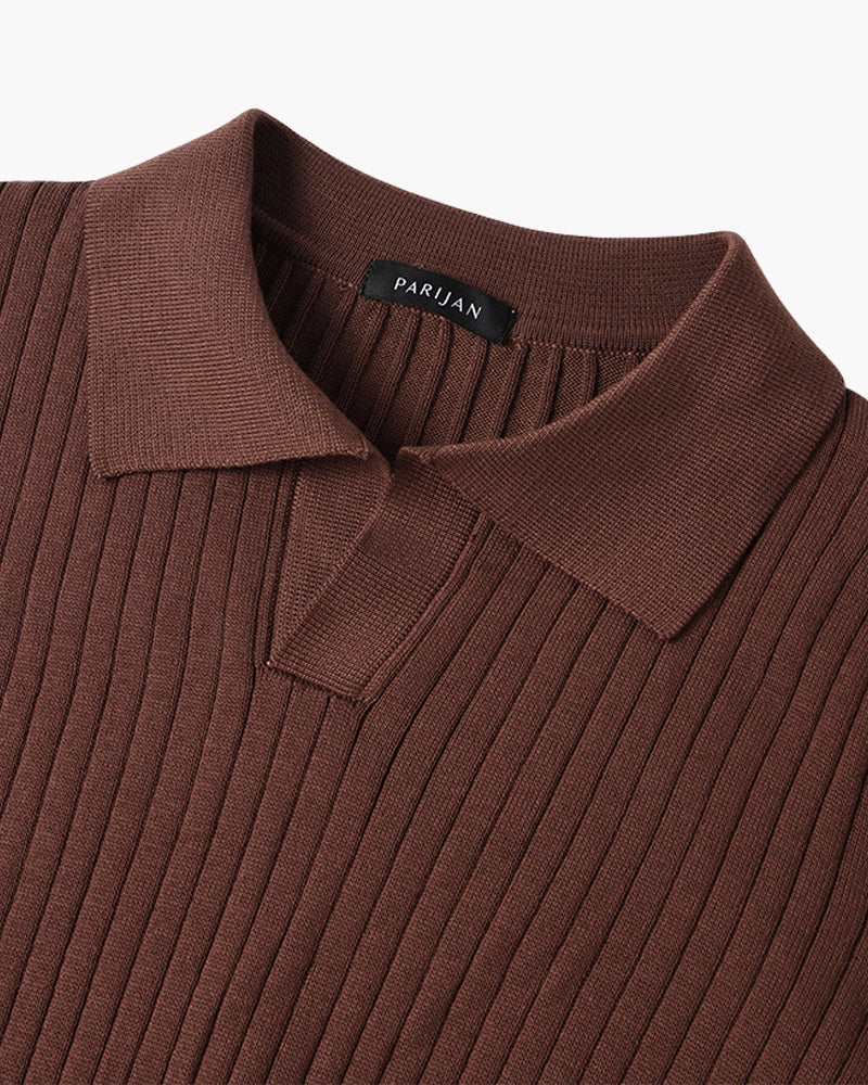 Boutique Mode Paris™ | Polo Col V à Manches Longues Suwon