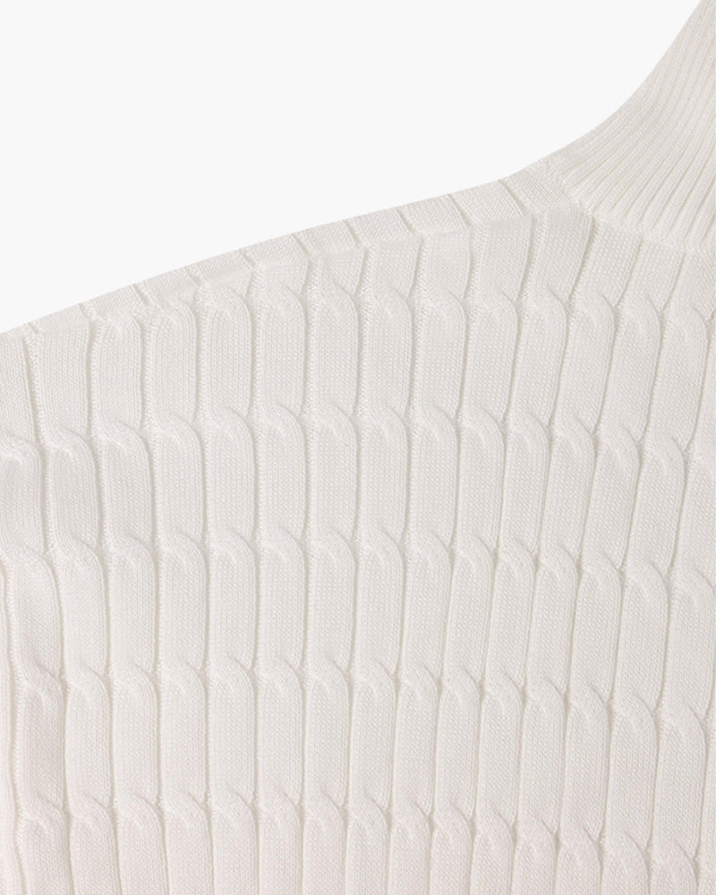 Boutique Mode Paris™ | Sweater Quarter-Zip Gwangju à Motif Cable