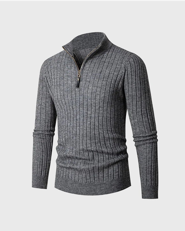 Boutique Mode Paris™ | Sweater à Col Haut avec Half-Zip en Spun Blend
