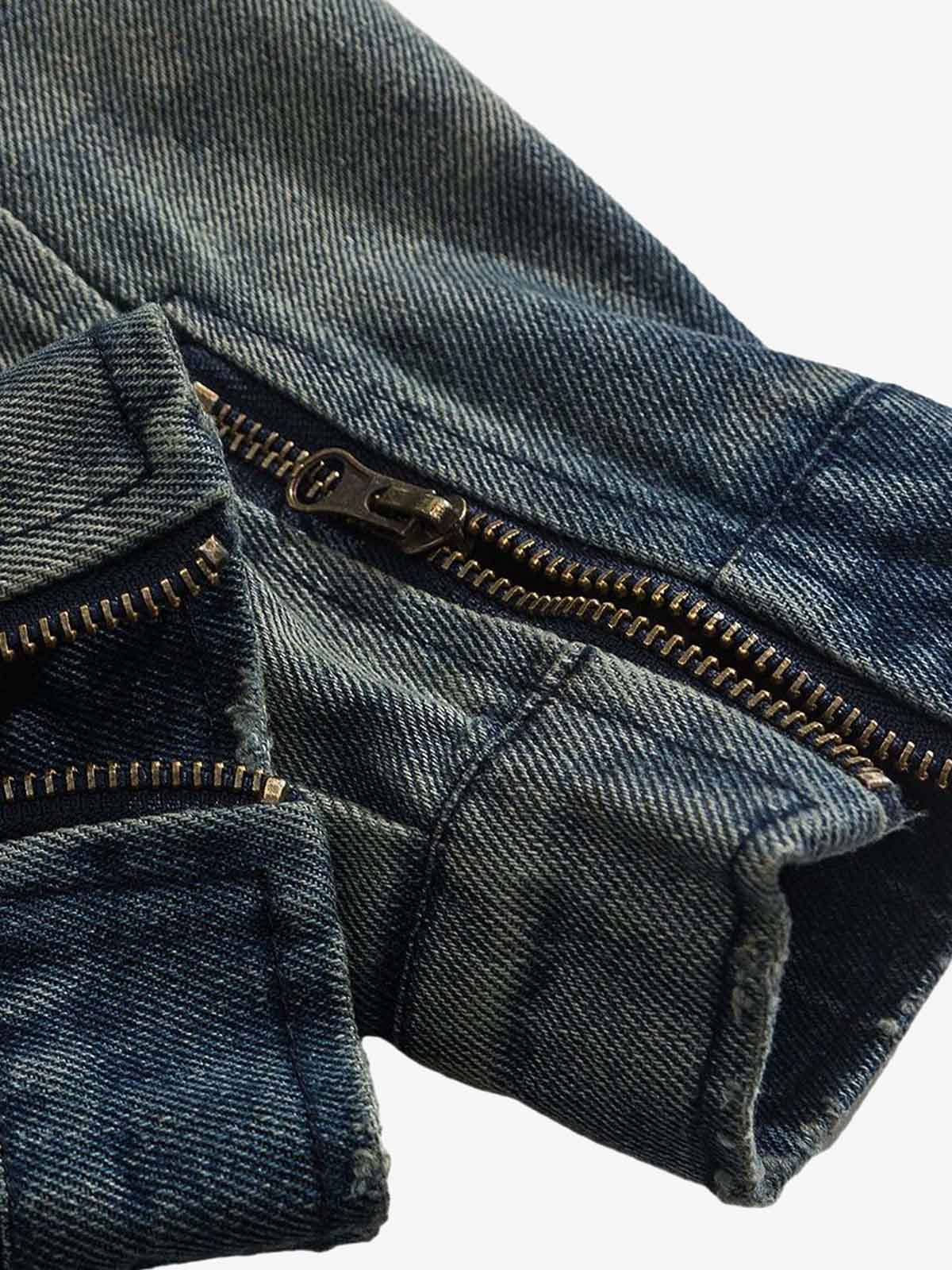 Boutique Mode Paris™ | Veste en jean délavé effet usé style hip-hop