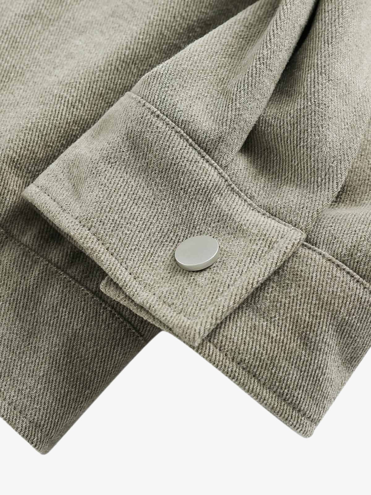 Boutique Mode Paris™ | Veste en denim à revers patchwork graffiti