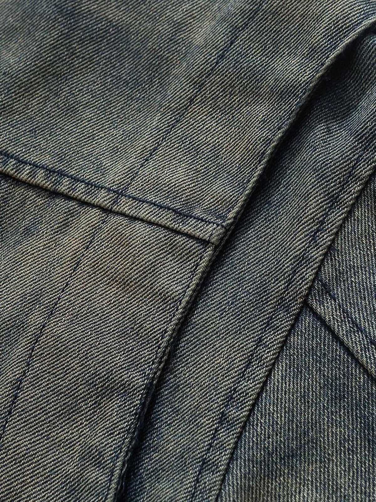 Boutique Mode Paris™ | Veste en jean délavé effet usé style hip-hop