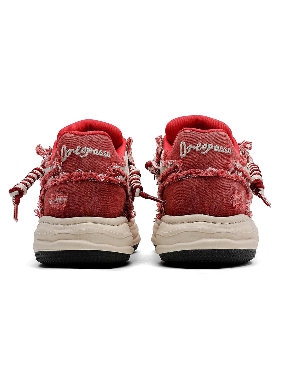 Boutique Mode Paris™ | Baskets basses en denim délavé à bords bruts