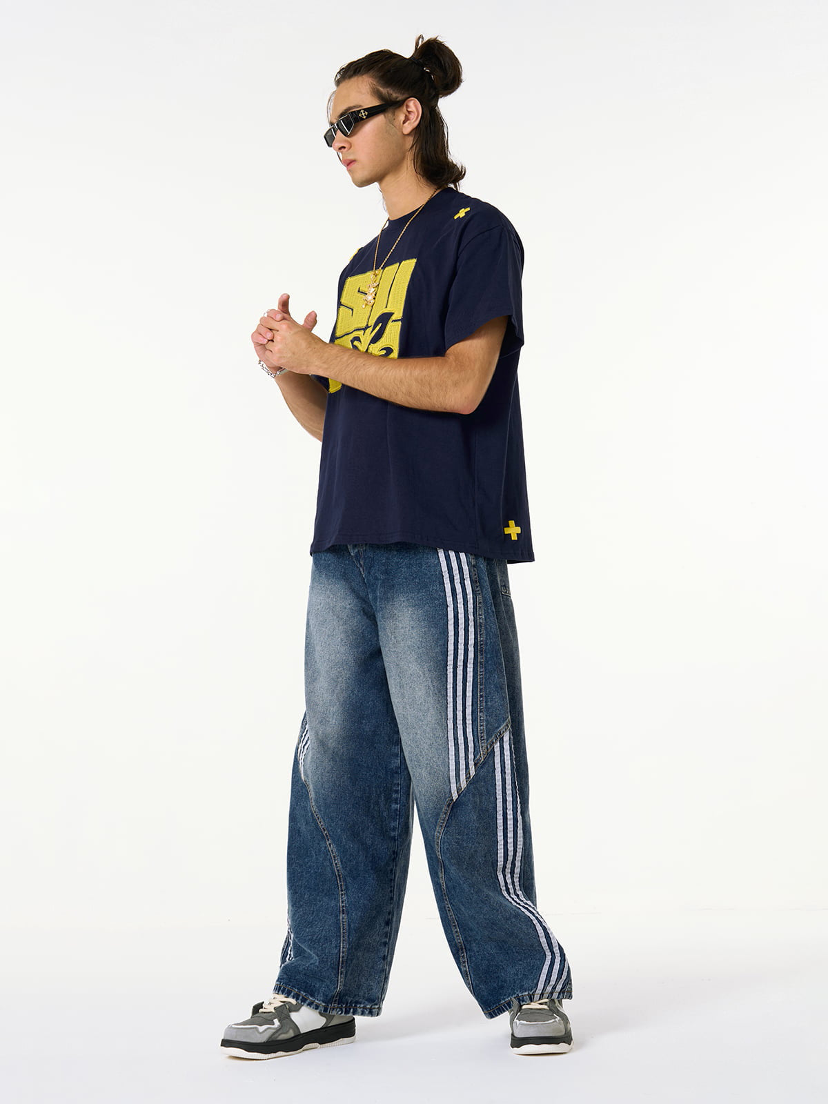 Boutique Mode Paris™ | Jean à coutures rayées