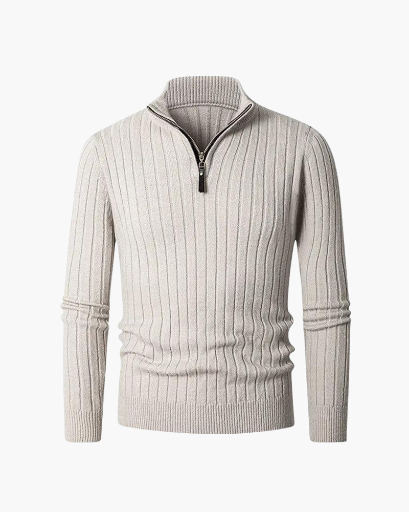 Boutique Mode Paris™ | Sweater à Col Haut avec Half-Zip en Spun Blend