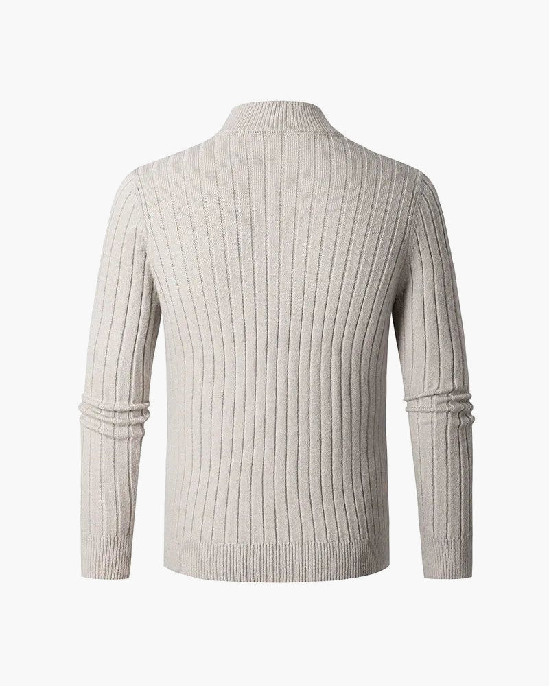 Boutique Mode Paris™ | Sweater à Col Haut avec Half-Zip en Spun Blend