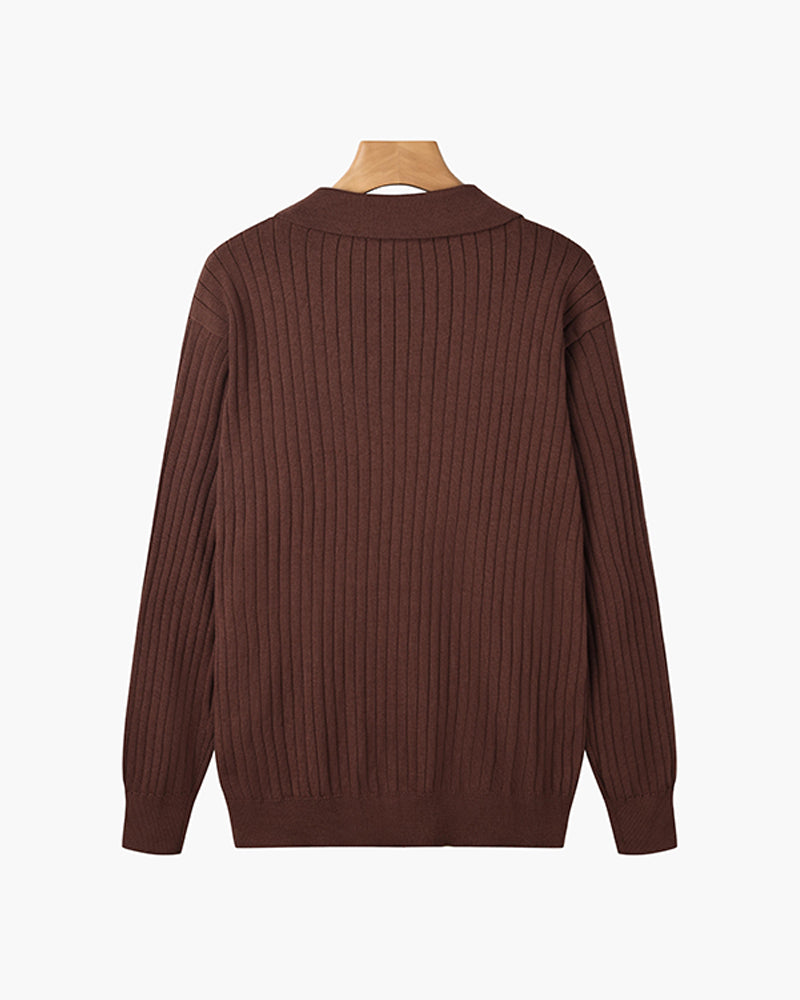 Boutique Mode Paris™ | Polo Col V à Manches Longues Suwon