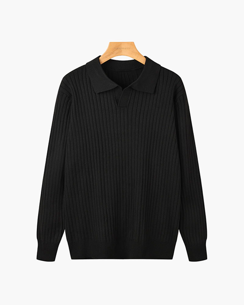 Boutique Mode Paris™ | Polo Col V à Manches Longues Suwon