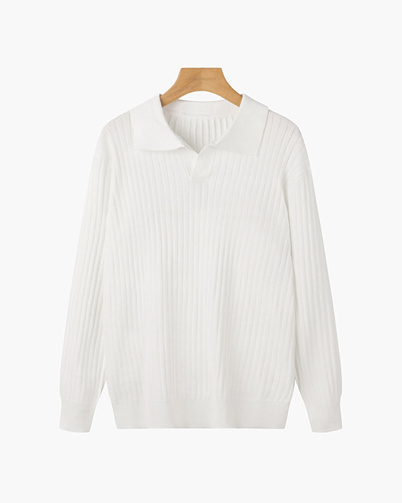 Boutique Mode Paris™ | Polo Col V à Manches Longues Suwon