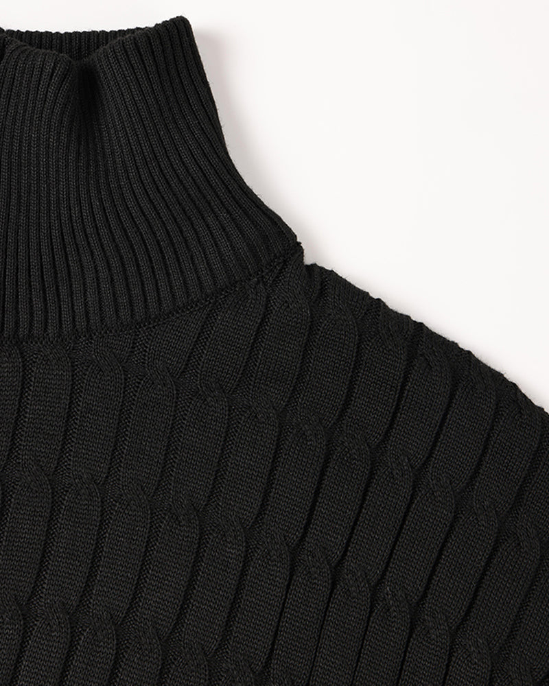 Boutique Mode Paris™ | Sweater Quarter-Zip Gwangju à Motif Cable