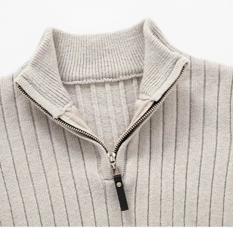 Boutique Mode Paris™ | Sweater à Col Haut avec Half-Zip en Spun Blend