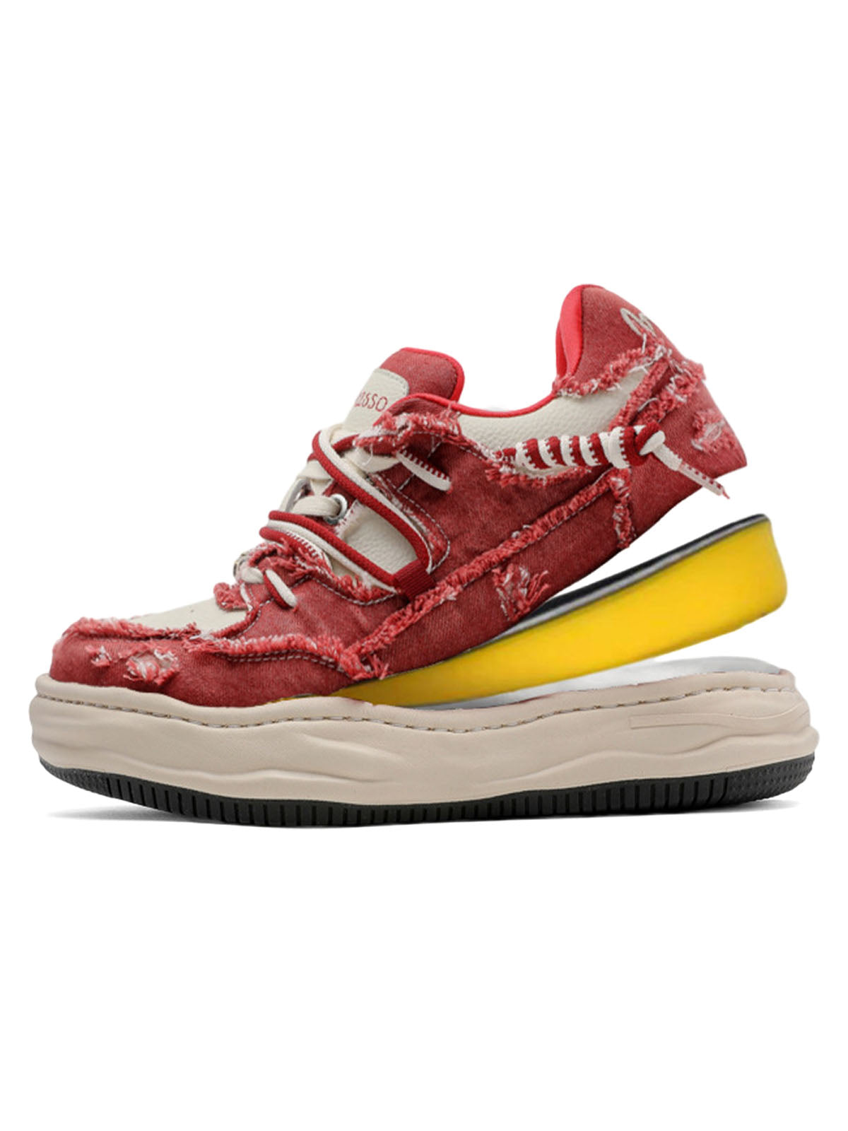 Boutique Mode Paris™ | Baskets basses en denim délavé à bords bruts