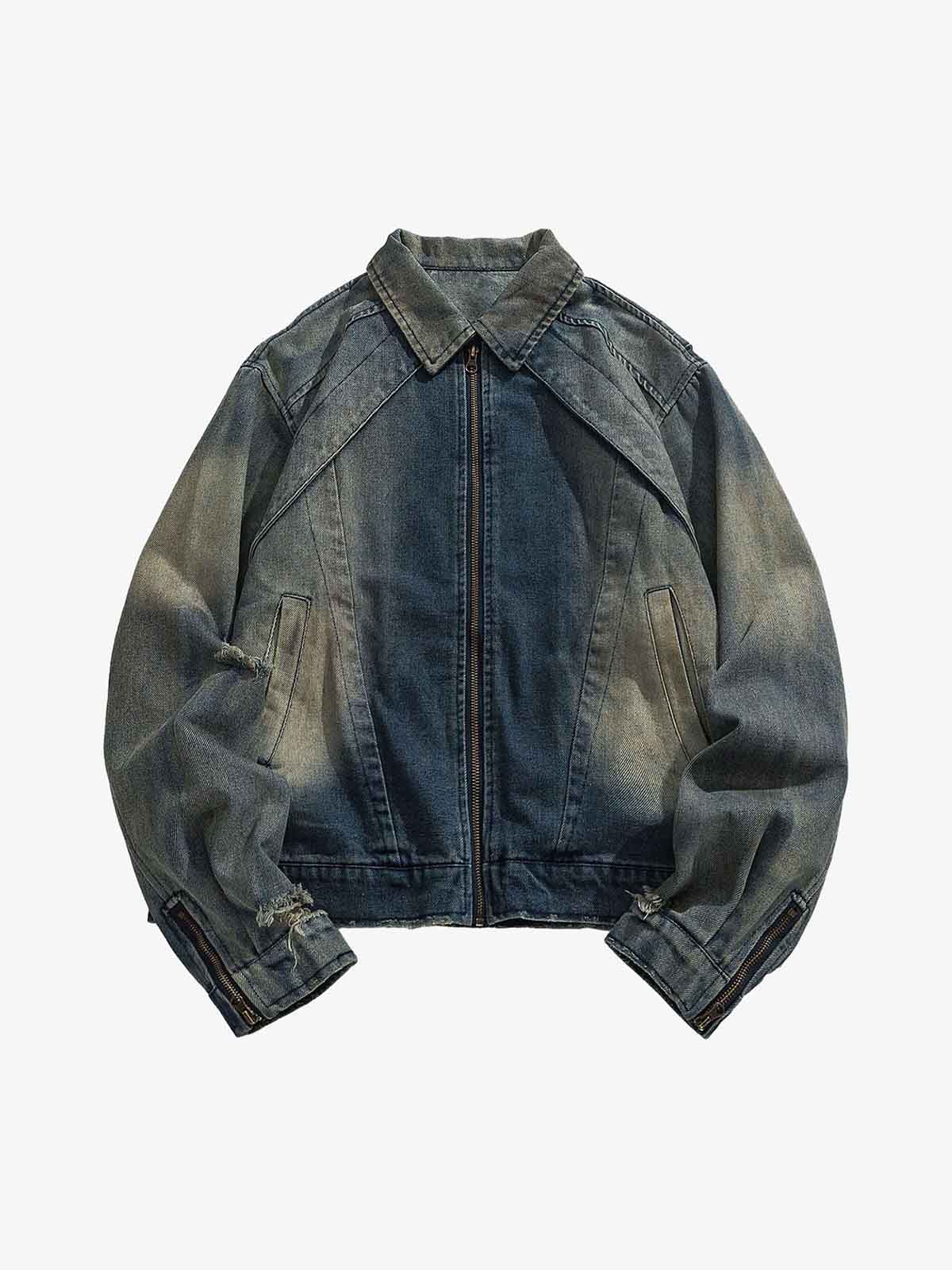 Boutique Mode Paris™ | Veste en jean délavé effet usé style hip-hop