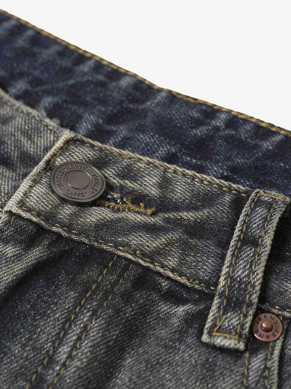 Boutique Mode Paris™ | Jean droit délavé et teint à l'ancienne